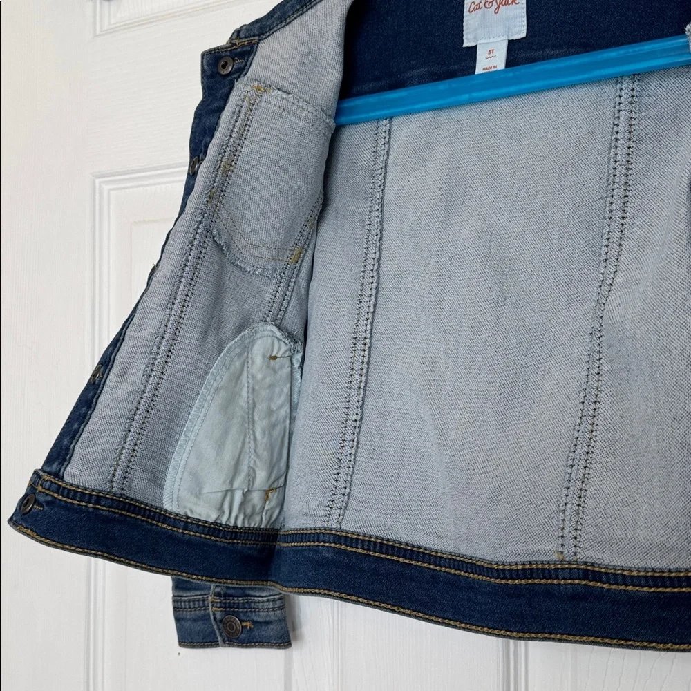 Target Cat & Jack Medium Blue Denim Jacket for Girls. NWT Sz 5T - Picture 9 of 10